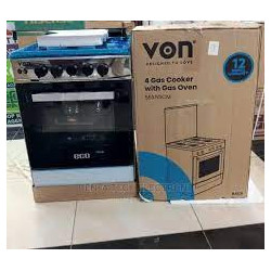 VON Cooker 4 Gas + Gas oven - 5534 Silver